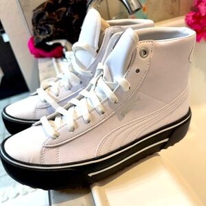 Puma White High-Top Sneakers